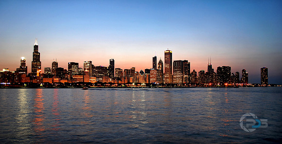 Chicago Skyline at Dusk