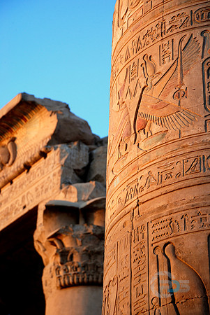 Egyptian Column at Dusk, Kom Ombo
